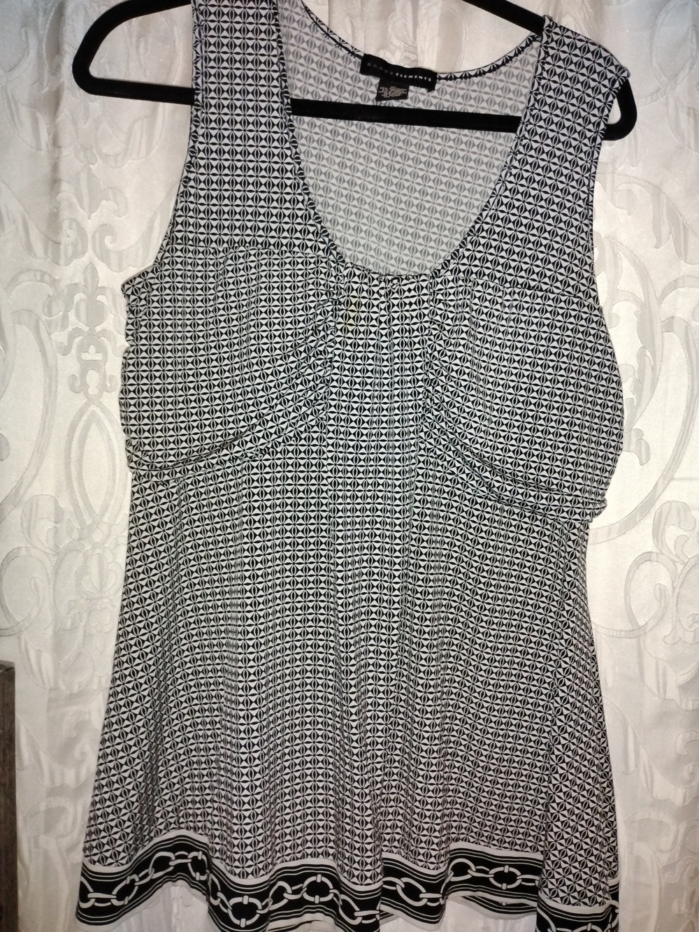 Grace Elements Black & White Sleeveless A-Line Midi Dress
